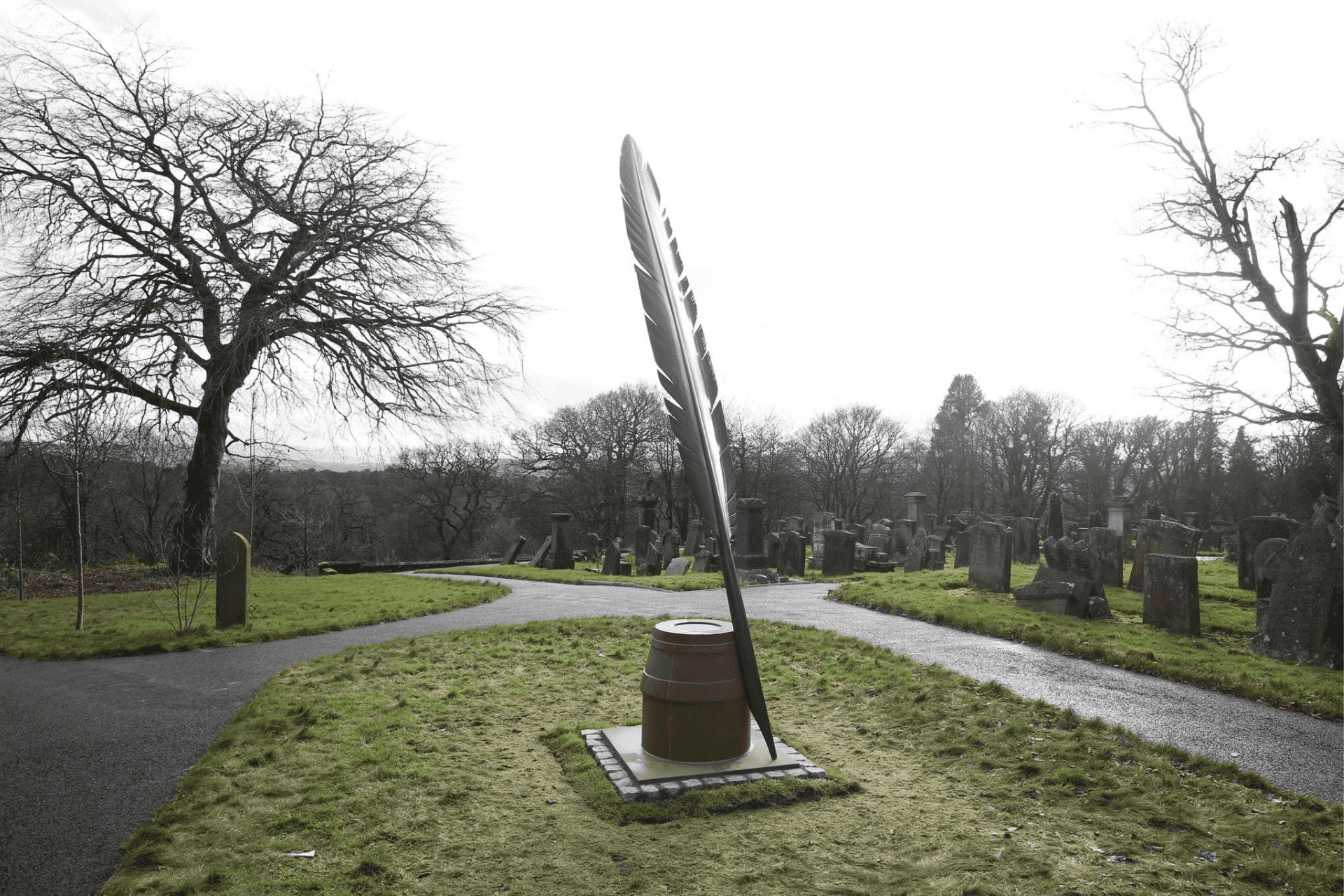 The Boswell Quill at Auchinleck Churchyard.