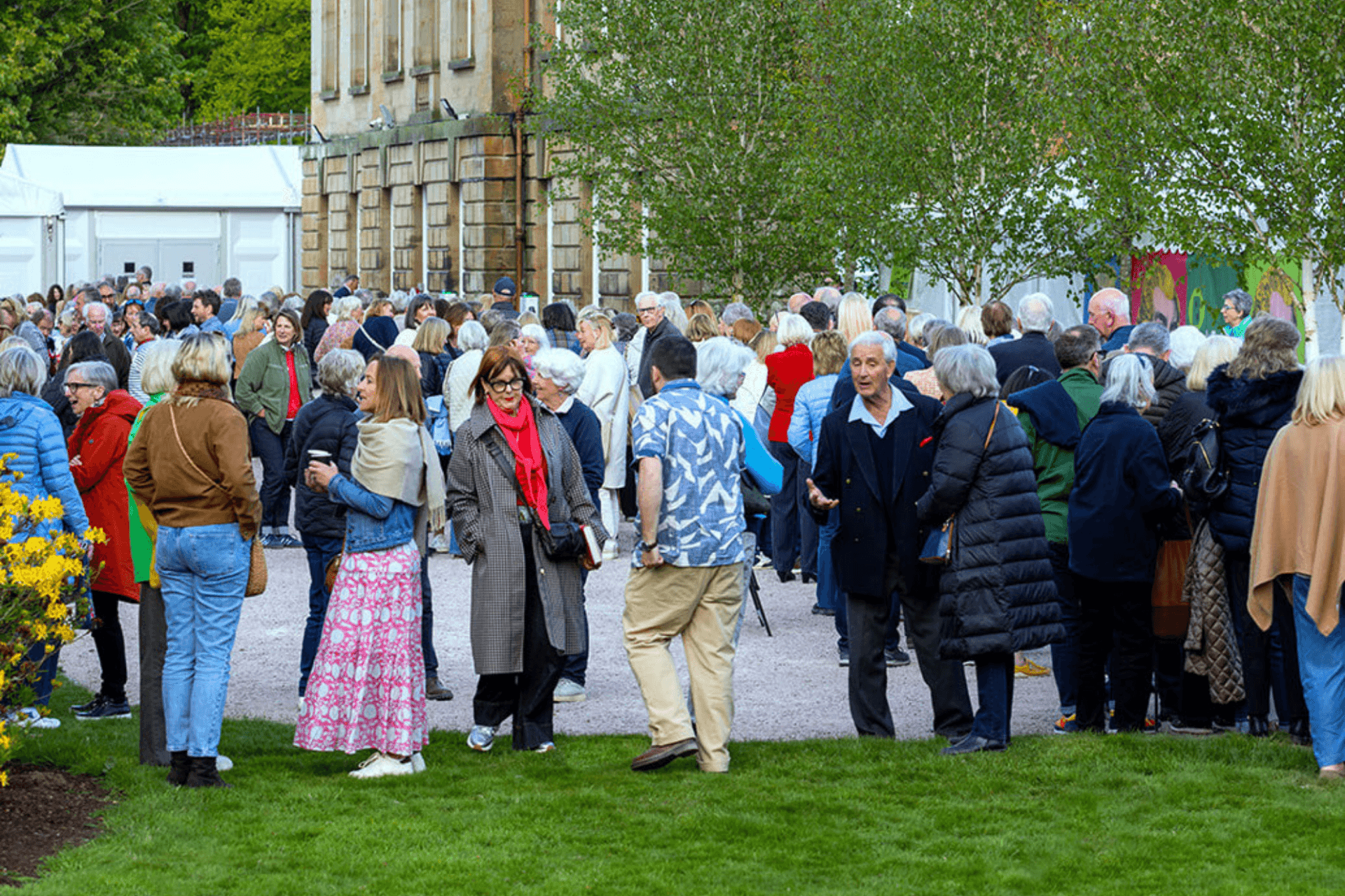 Festival visitors gathered in the grounds of Dumfries House